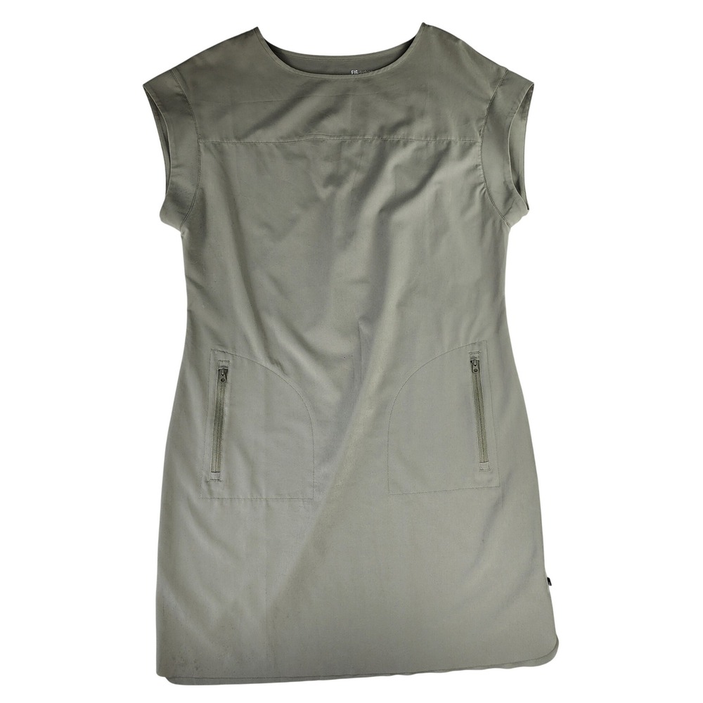 FIG Clothing Shift Dress Womens Medium Green Travel Active Recycled Polyester